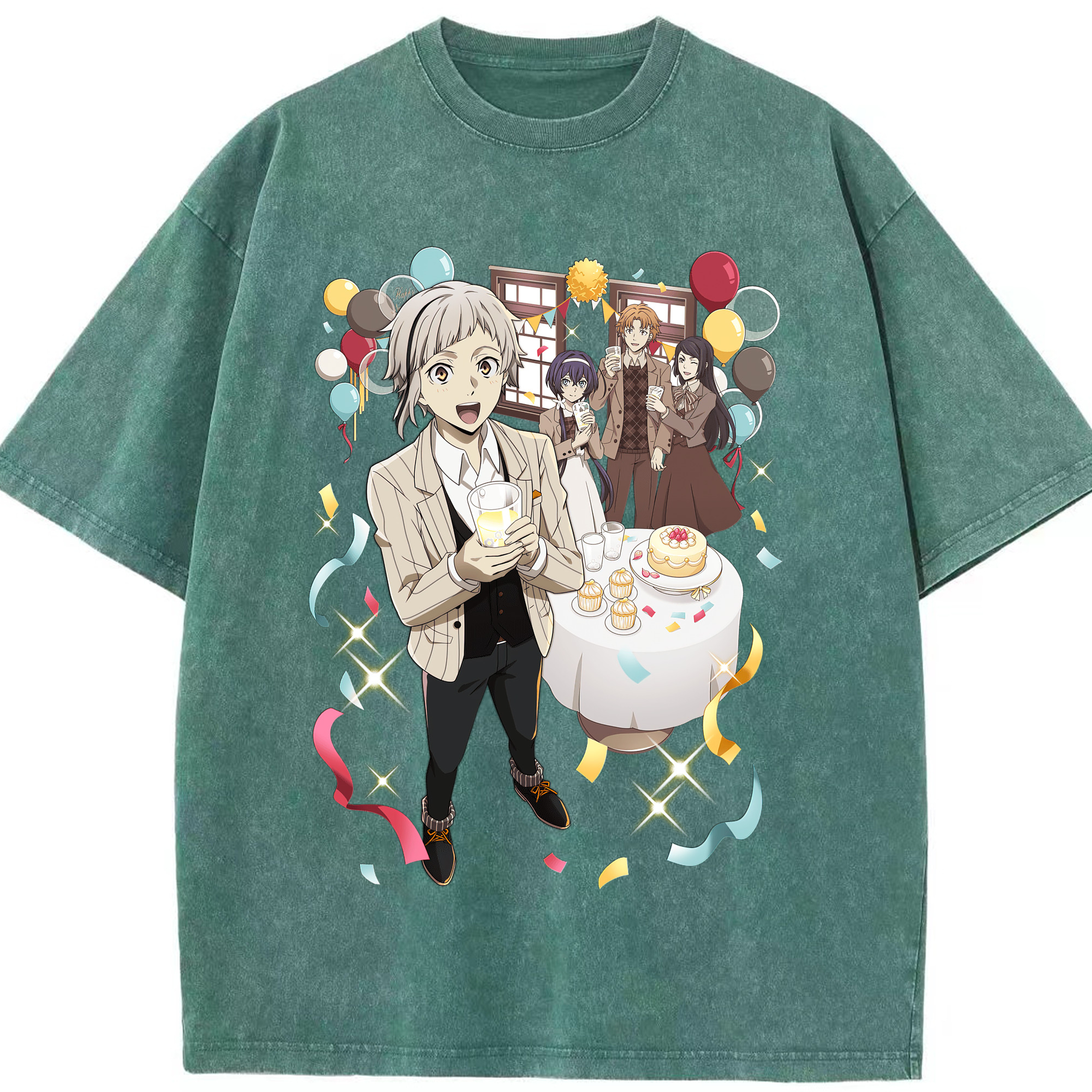 （画像用） 文豪ストレイドッグス Bungo Stray Dogs 綿100% ヴィンテージ風 半袖Tシャツ（フロントプリント）